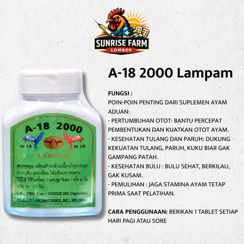 A18 2000 Lampam / A-18 2000 Lampam Rawatan ayam / A 18 lampam suplement ayam
