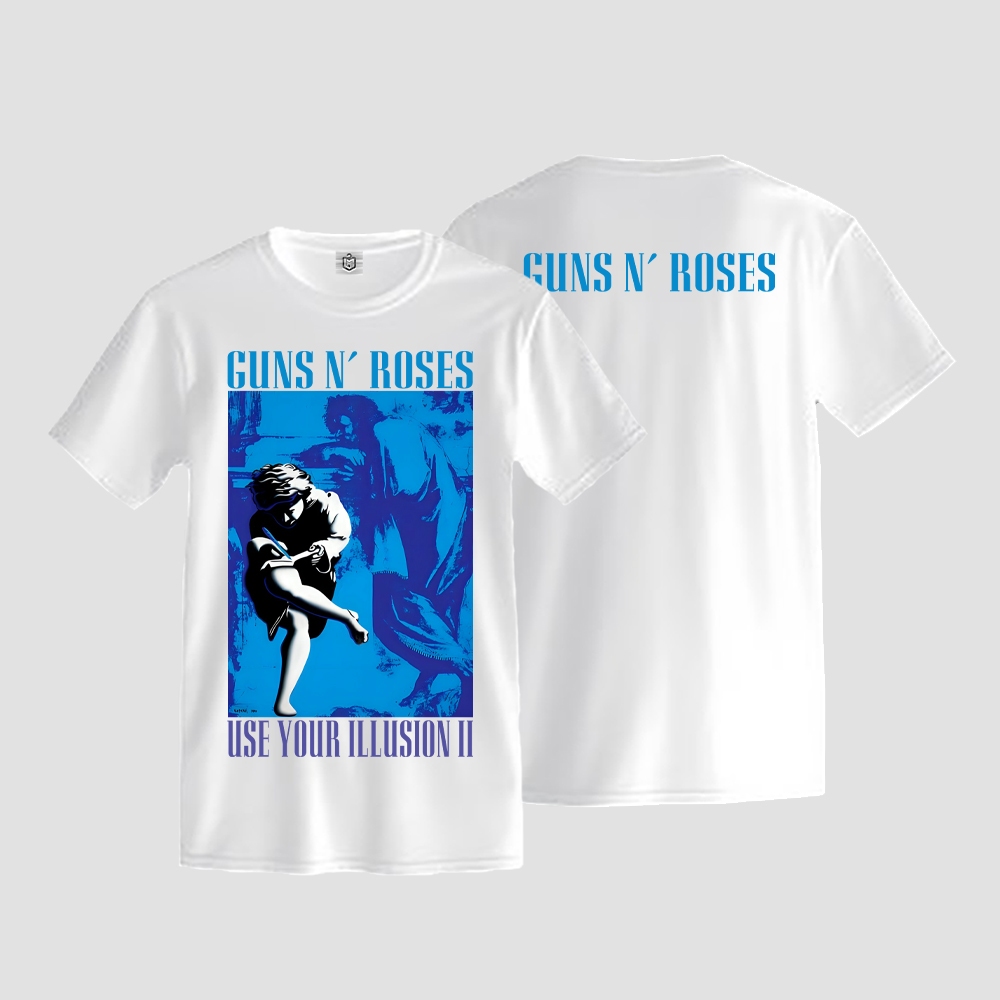 Kaos Rock Band Guns N Roses - Use Your Illusion 2 GNR T Shirt Baju Cotton Combed 24s Premium Warna P
