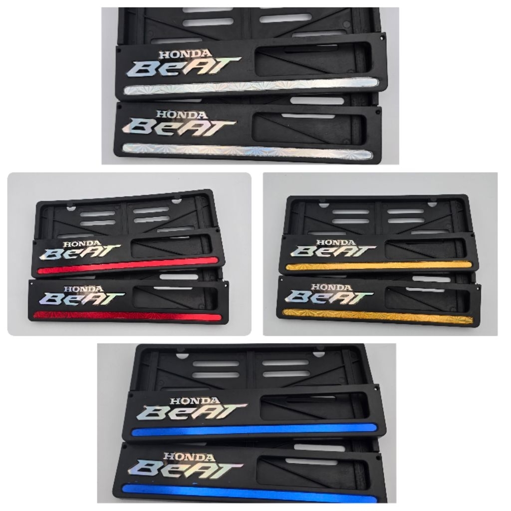 Dudukan Plat Nomer List Nyala Plus Stiker Hologram Honda Beat Universal Semua Motor - Harga Sepasang