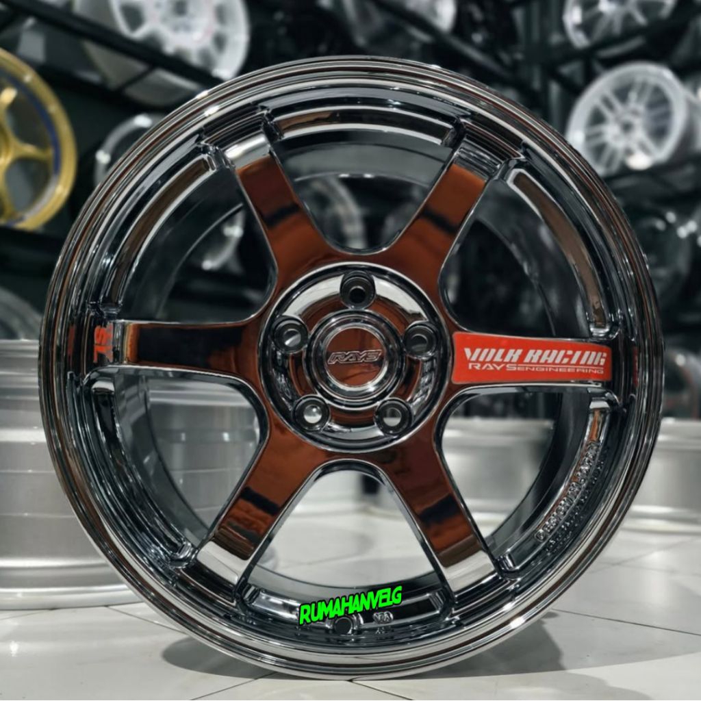 velg te37 sl BLACK CHROME r17 lebar 8 pcd 5x114,3 et 40 velg mobil ring 17 pnp mobil Innova reborn v