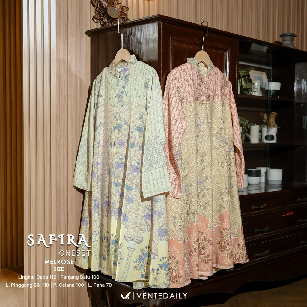 XBR | Safira One Set Celana Gamis Muslimah / Setelan Gamis Celana Panjang Terbaru Motif Ld 110