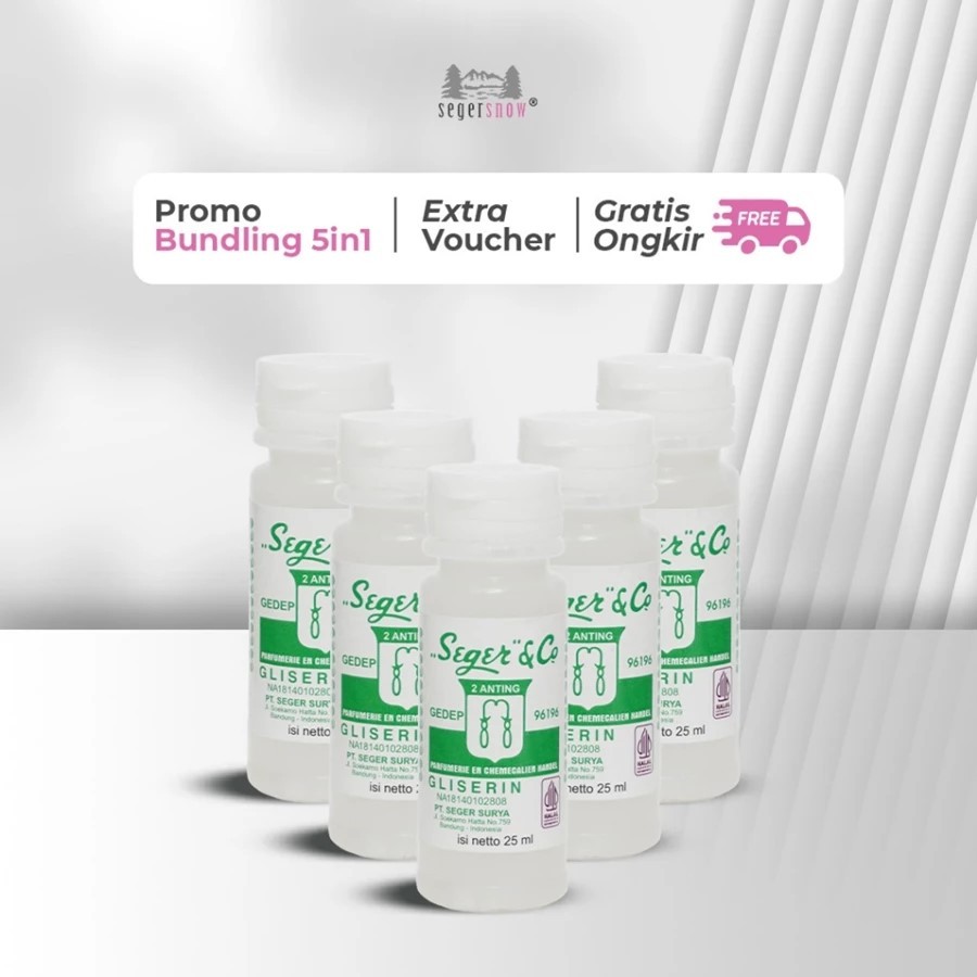 [Paket isi 5] Seger & Co Bundle Gliserin Pelembab Kulit 25ml Skin Treatment Untuk Kulit Kering & Kak