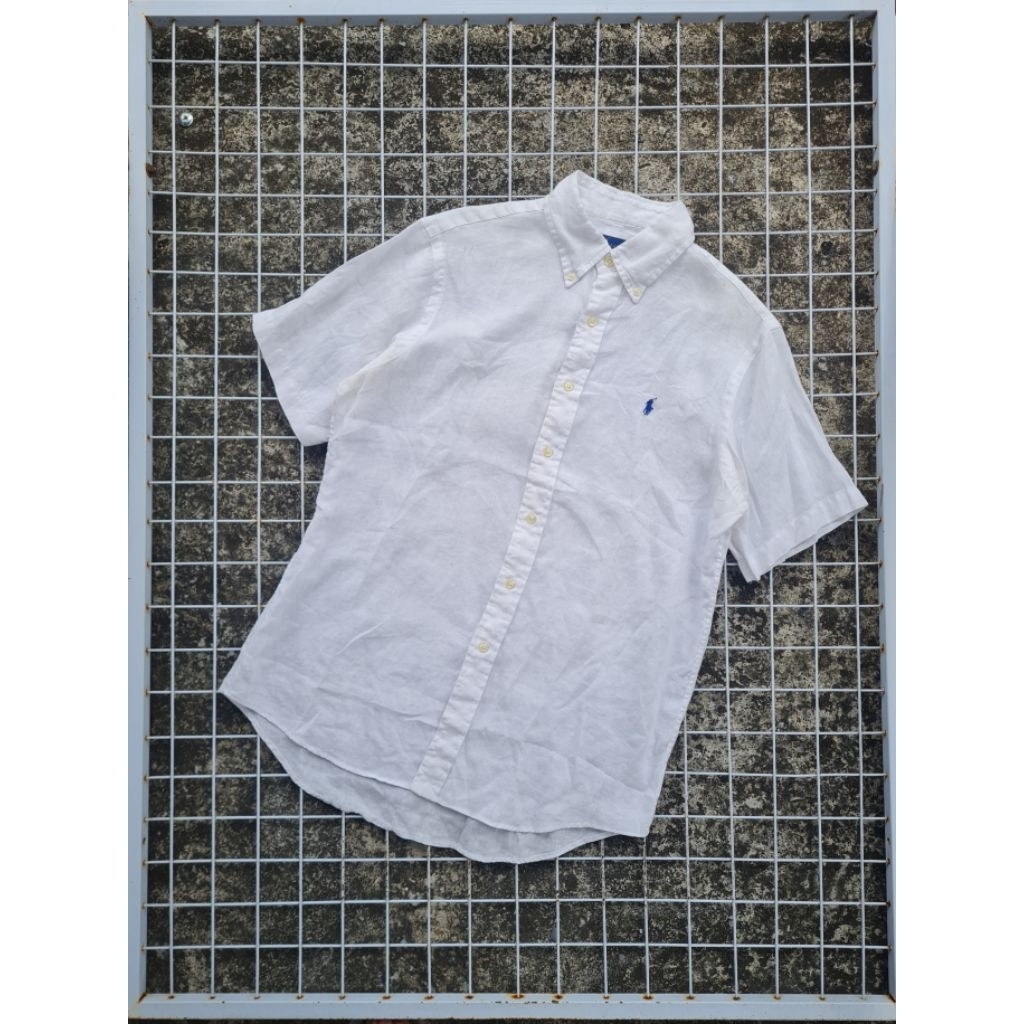 polo ralph lauren kemeja linen putih