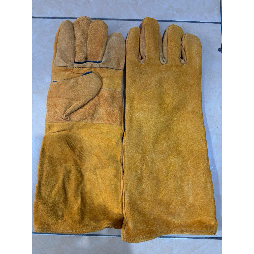 Sarung Tangan Las Kulit Yutaka 14 Inch - Lembut, Tahan Panas, Aman