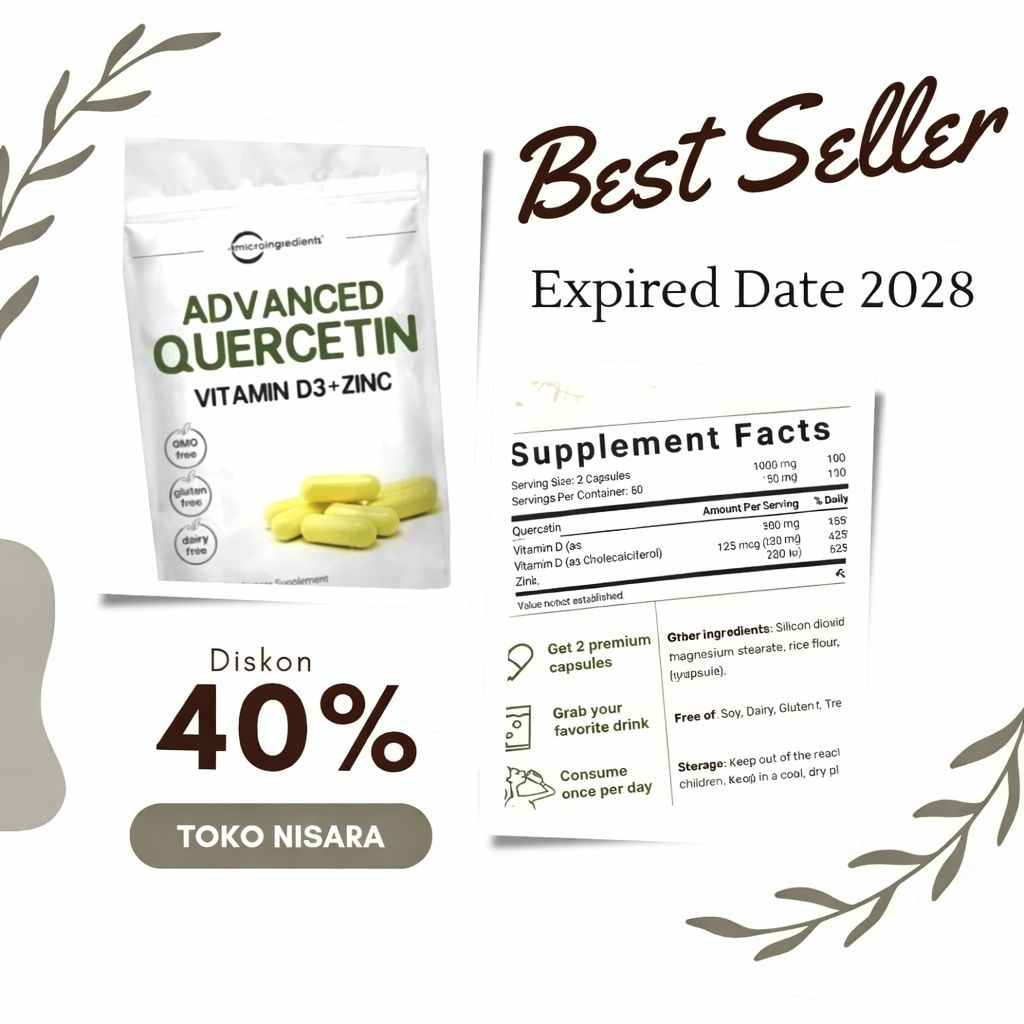 Microingredients Advanced Quercetin Vitamin D3 5000IU + Zinc 50mg