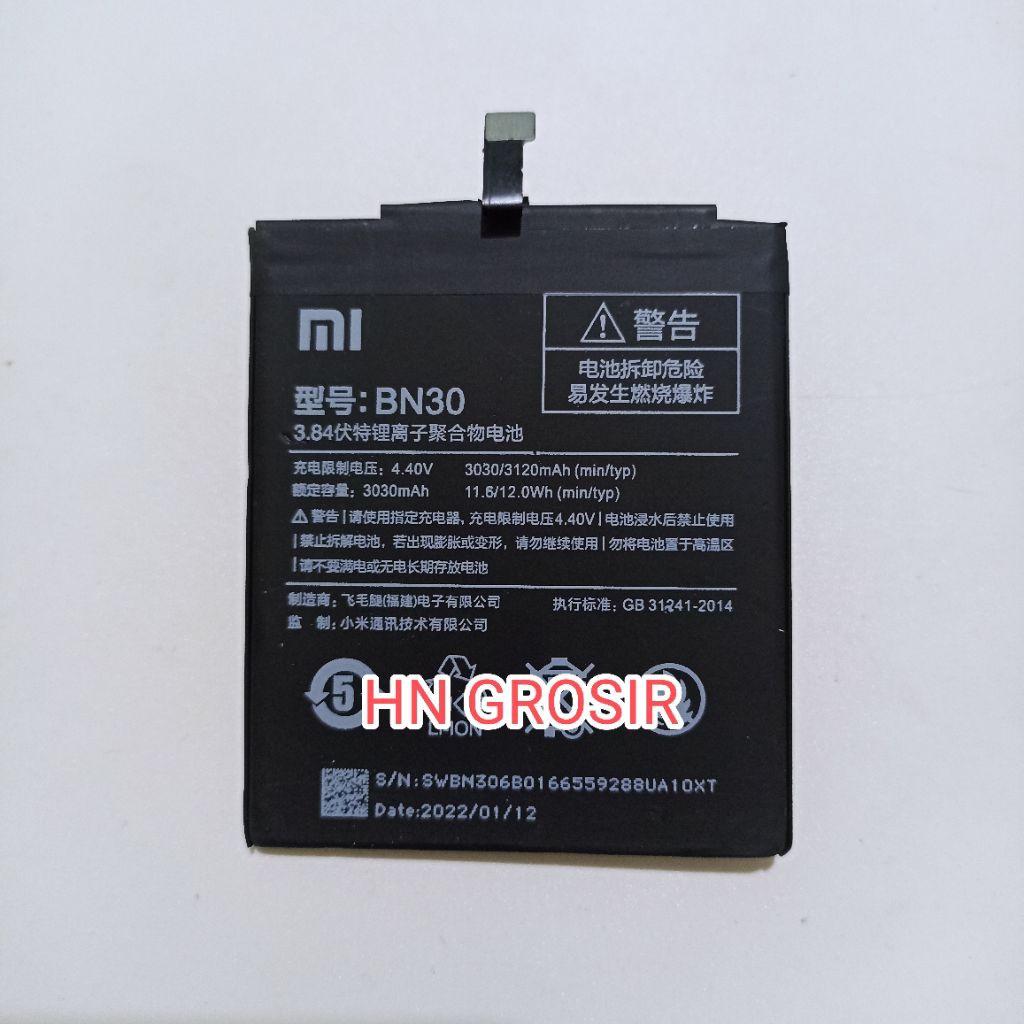 Baterai BN30 xiomi mi4A mi 4A BN 30 Battery batre batrai batrei hp