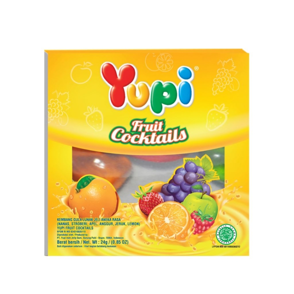 Yupi Permen Gummy Candy Fruit Cocktail 24g