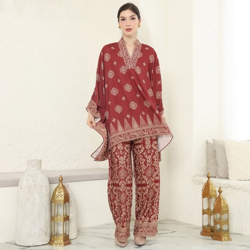 Baju Setelan Wanita | Setelan Merah | Setelan Maroon | Setelan Modern | Setelan Premium | Setelan Ju