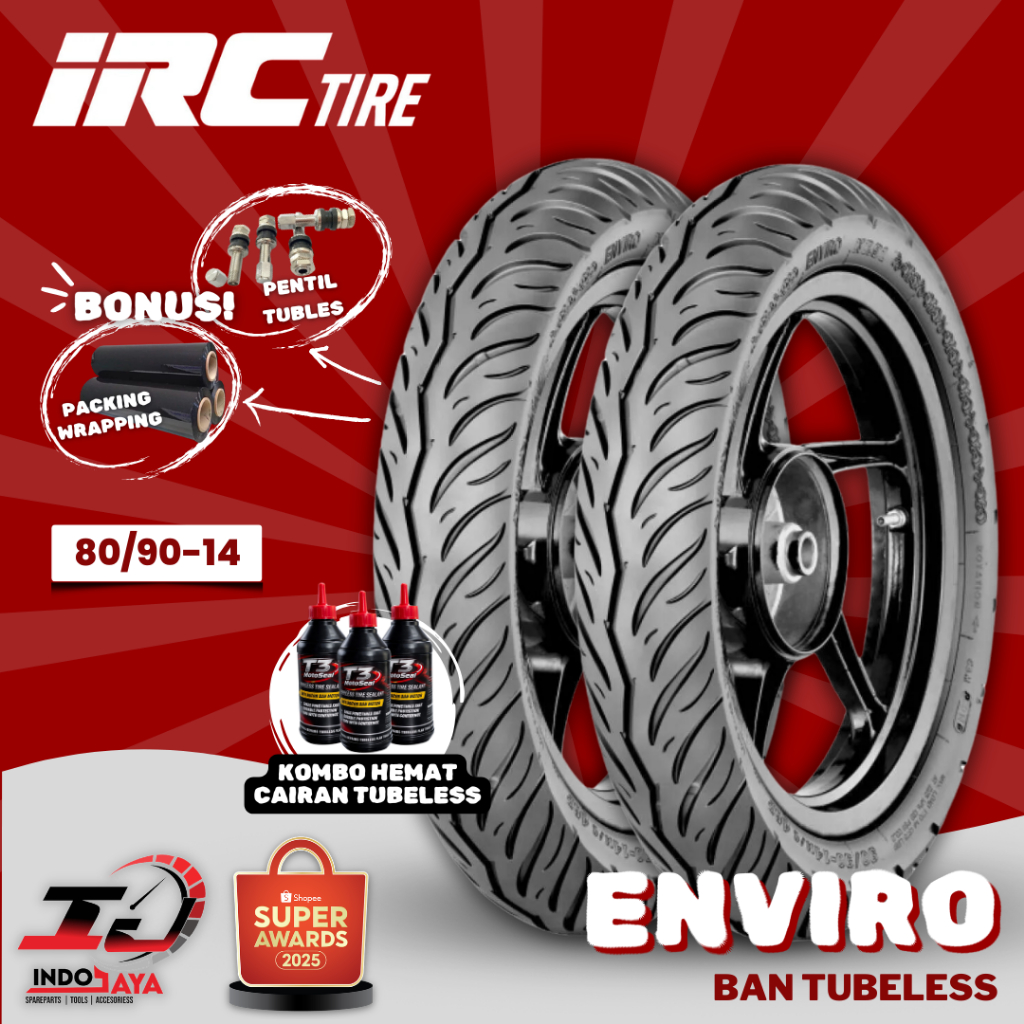 [READY COD] BAN LUAR TUBELESS IRC ENVIRO NR91 (80/90-14) BAN MATIC DEPAN BELAKANG / NR-91 / NR 91 / 