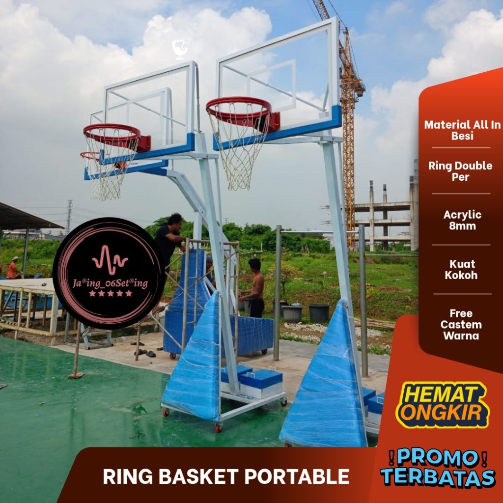 Ring Basket Portable untuk Anak SD SMP SMA | Papan Akrilik Tebal Berkualitas Tinggi