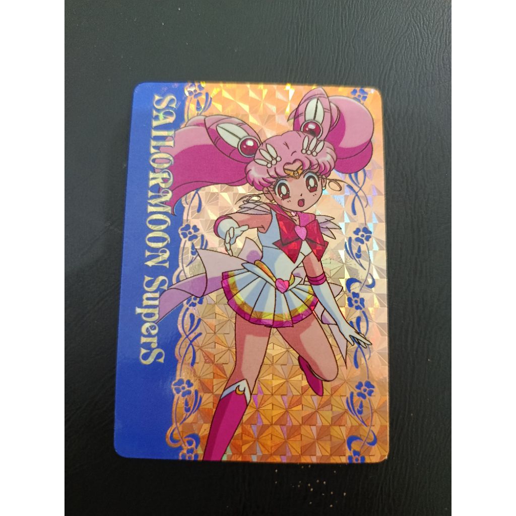 Kartu Vintage Sailor Moon SuperS Amada 1995 Laser Card LC-12 Sailor Chibi Moon - Original Japan

