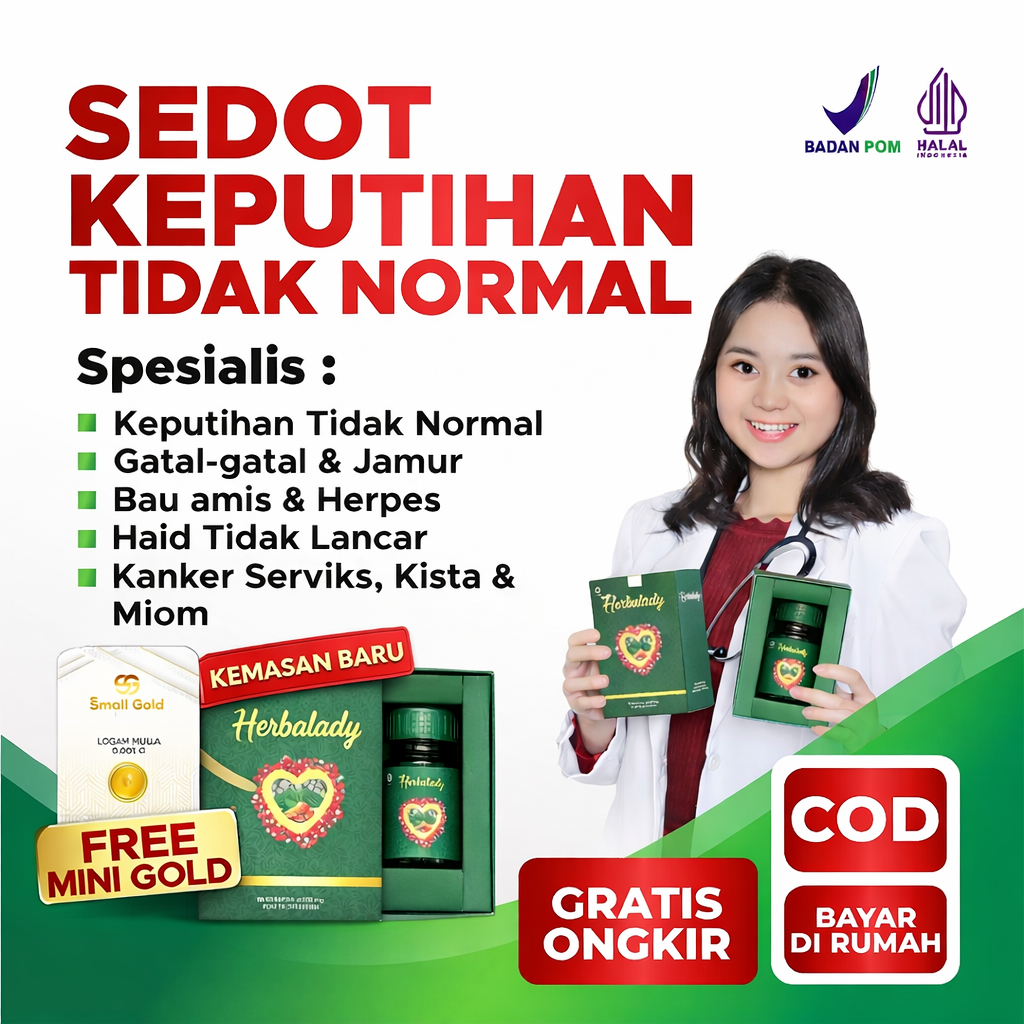 HERBALADY - OBAT KEPUTIHAN HERBAL AMPUH MANJAKANI. SOLUSI AREA KEWANITAAN. SUDAH HALAL & BPOM