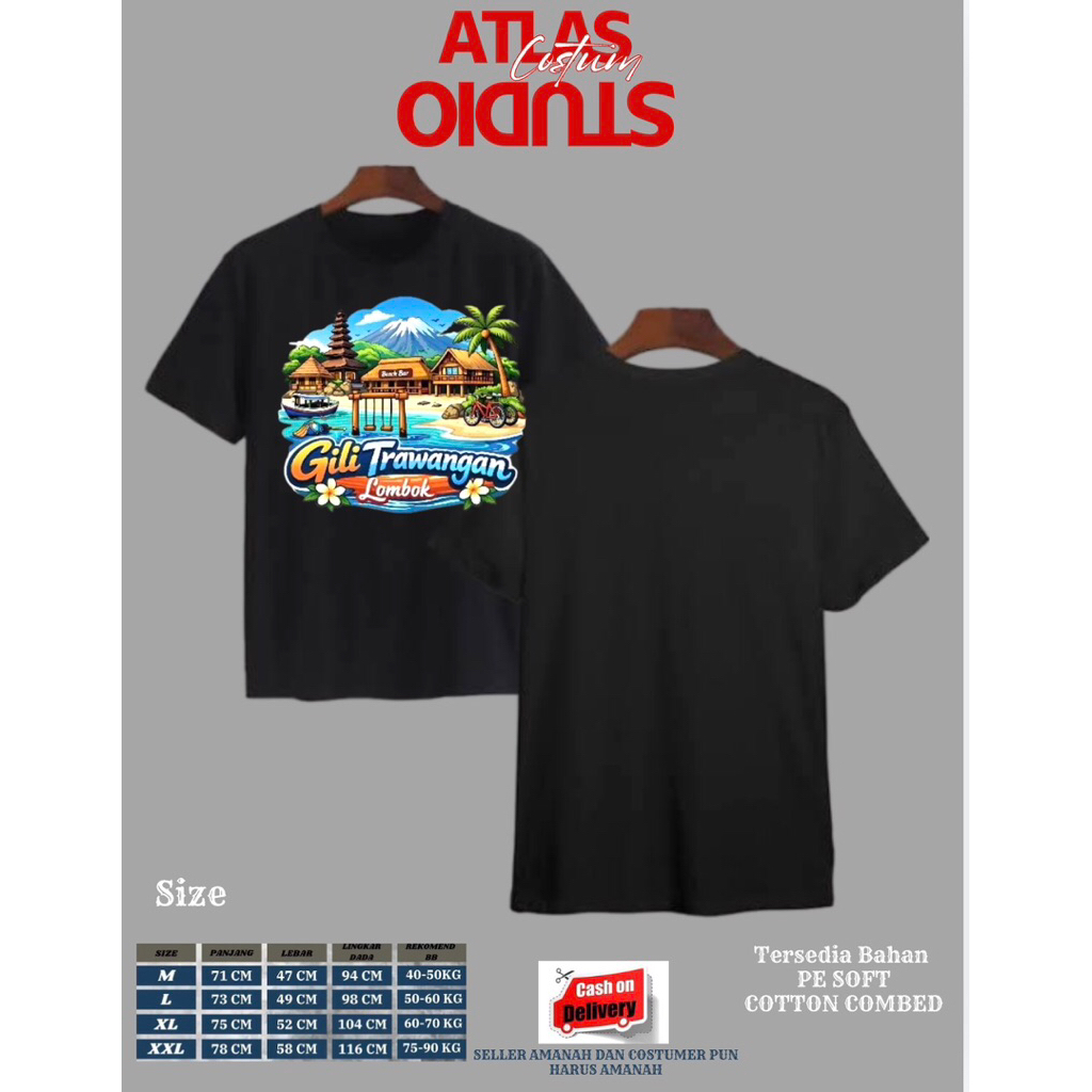 KAOS SOUVENIR OLEH OLEH BAJU LOMBOK SOUVENIR BAJU PRIA DAN WANITA UNISEX