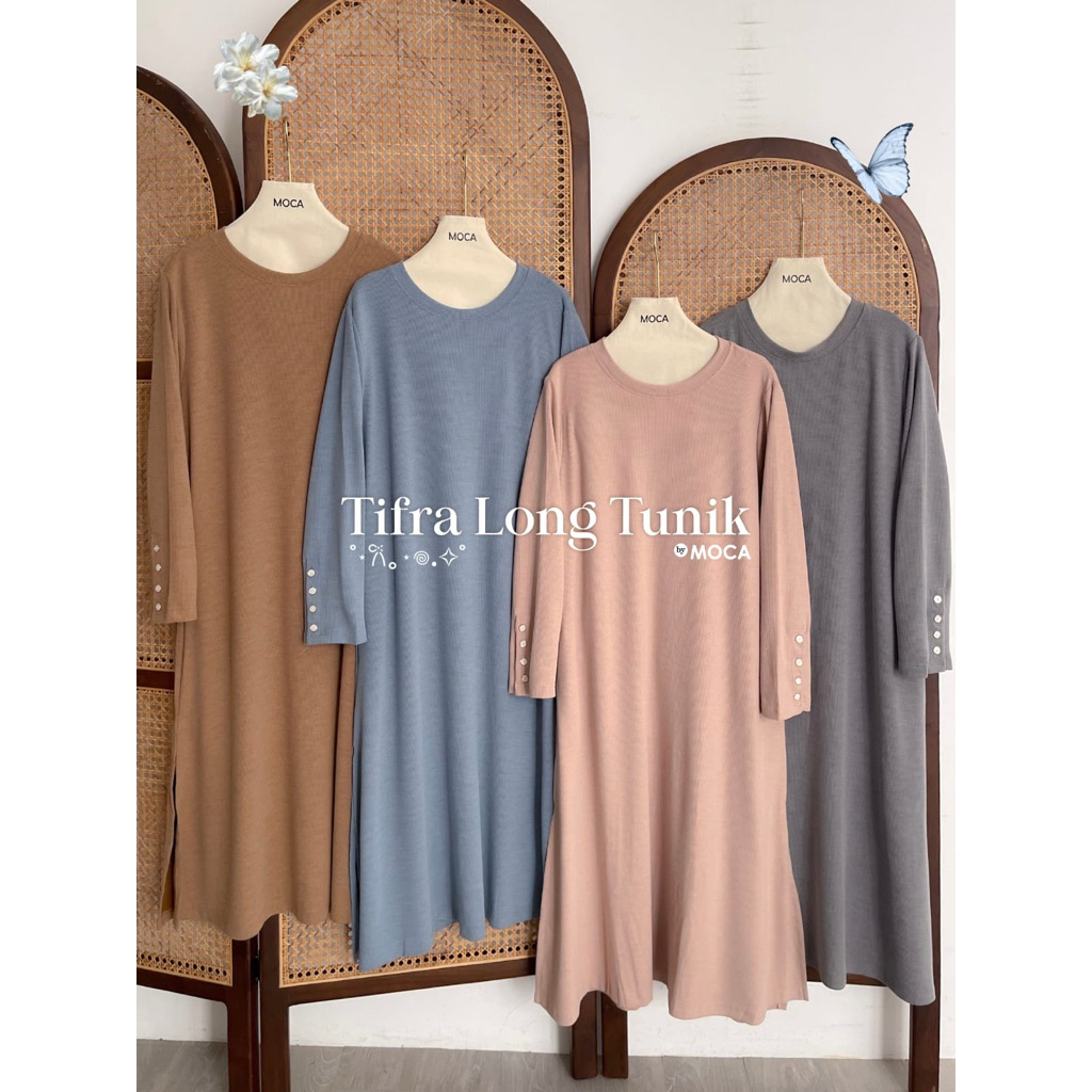 TIFRA TUNIK by Moela / Gamis Katun Rayon Twill / Maxy Dress Polos Busui