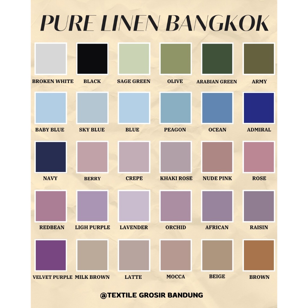 Kain Pure Linen Bangkok IMPORT PREMIUM Grade A - REVINTEX BANDUNG