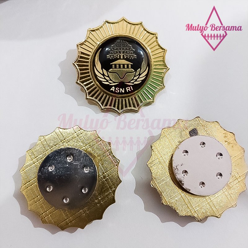 Pin ASN Korpri Magnet Warna Hitam Lencana ASN RI Golongan II - Mulyo Bersama