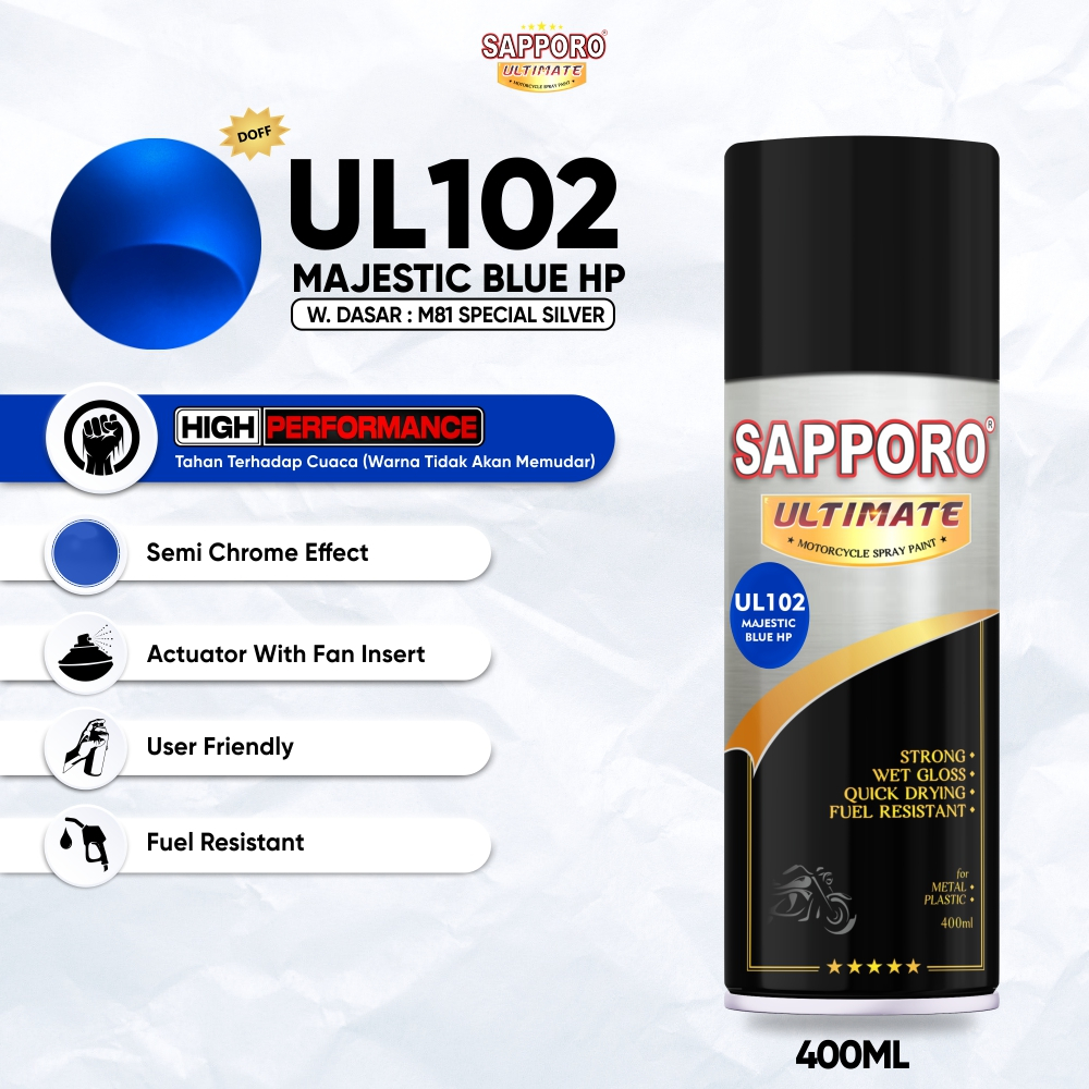 Sapporo Ultimate UL102 Majestic Blue HP / sapporo spray / cat semprot