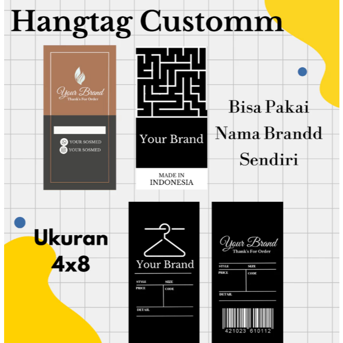 Label Merek/Hangtag Pakian/Label Baju PREMIUM/Custom