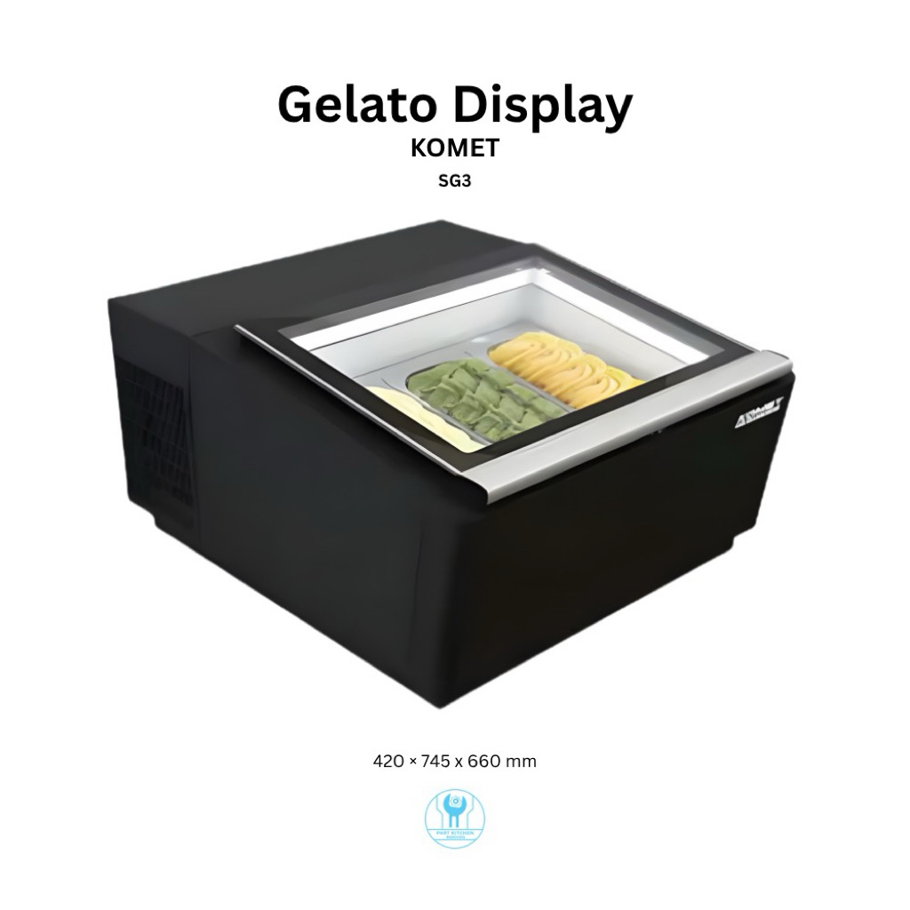 KOMET GELATO DISPLAY SG3 - Countertop Gelato & Ice Cream Showcase