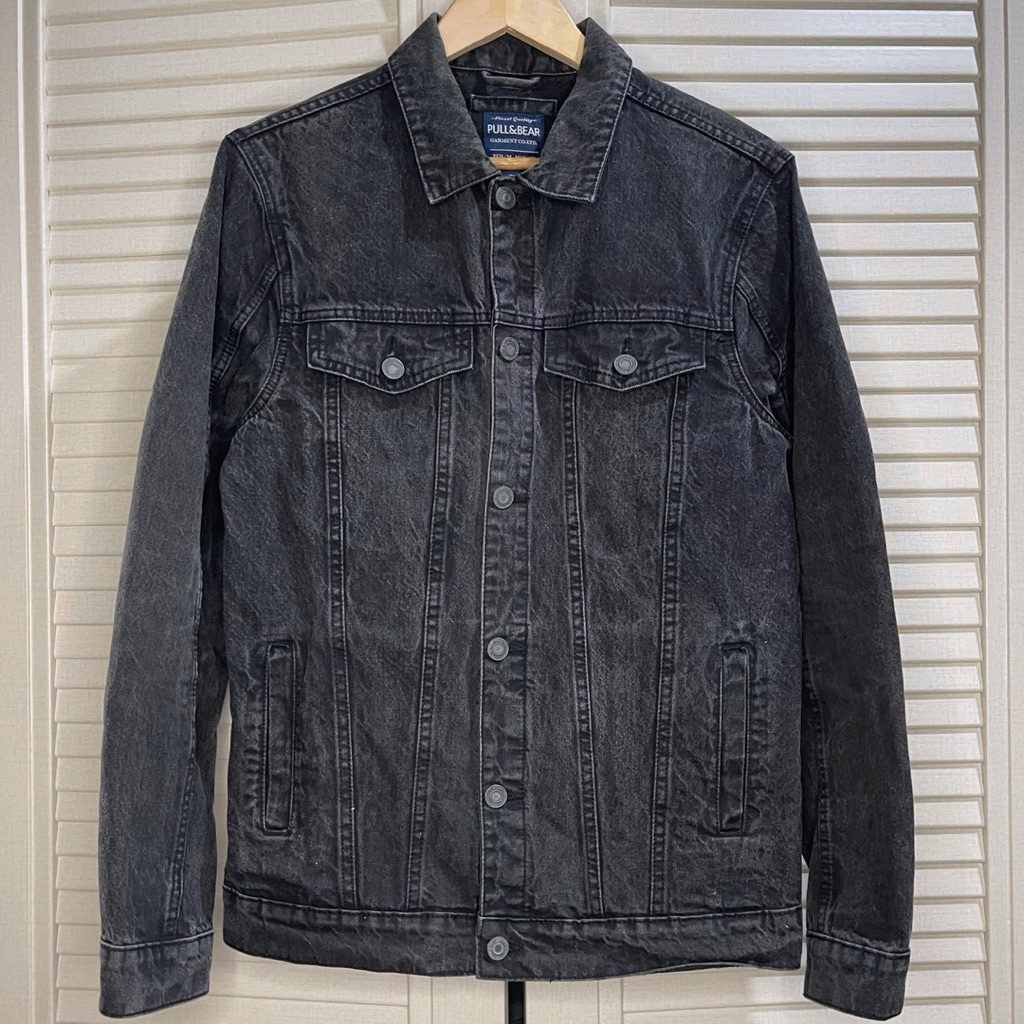 Pull & Bear - Trucker Denim Jacket (Type 3) - Black - Size M