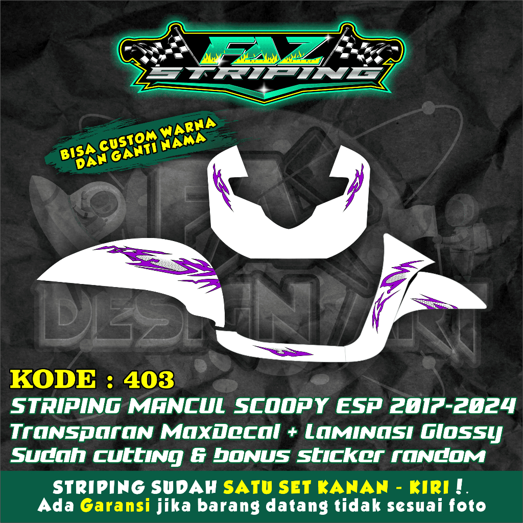 STRIPING MANCUL SCOOPY ESP 2017-2024 TRANSPARAN