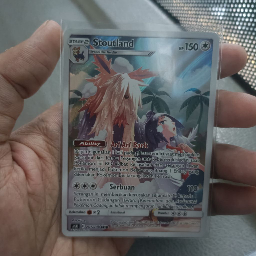 Pokemon Ac3b Matahari & Bulan Tag Team Indonesia Stoutland AR 207/204 Kartu Single Pokemon Card Game