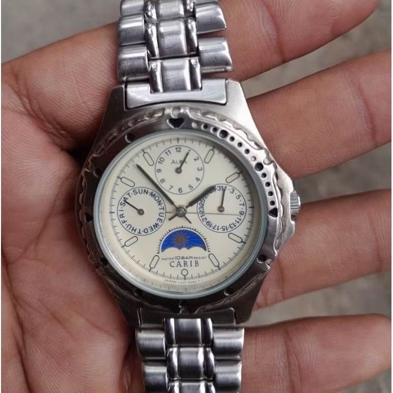 seiko alba carib moonphase triple date