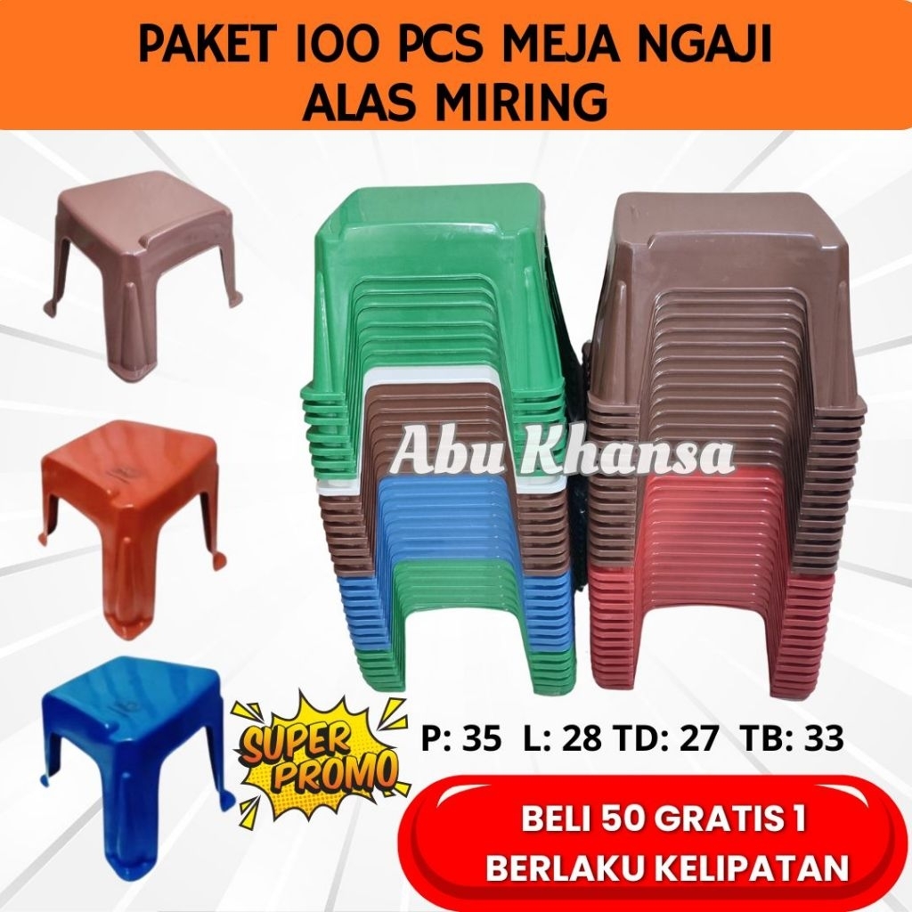 GROSIR Pekat 100 PCS Meja Ngaji Plastik Lekar Rekal Al Quran Meja Belajar