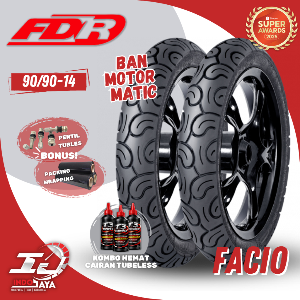 [READY COD] BAN TUBELESS FDR FACIO ( 90/90-14 ) RING 14 / R14 / BAN MOTOR LUAR DEPAN BELAKANG MOTO M