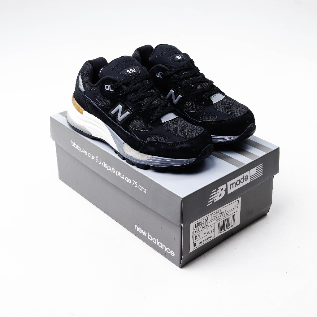 (SZBD) Sepatu Sneakers New Balance M992BL Black Grey - 992