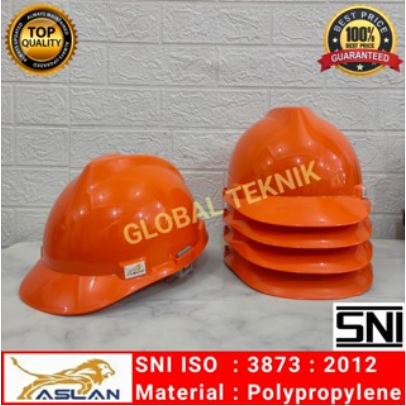 SAFETY HELMET HELM HELEM PROYEK KERJA ASLAN ORANGE HELM PROYEK SNI SAFETY ORANGE