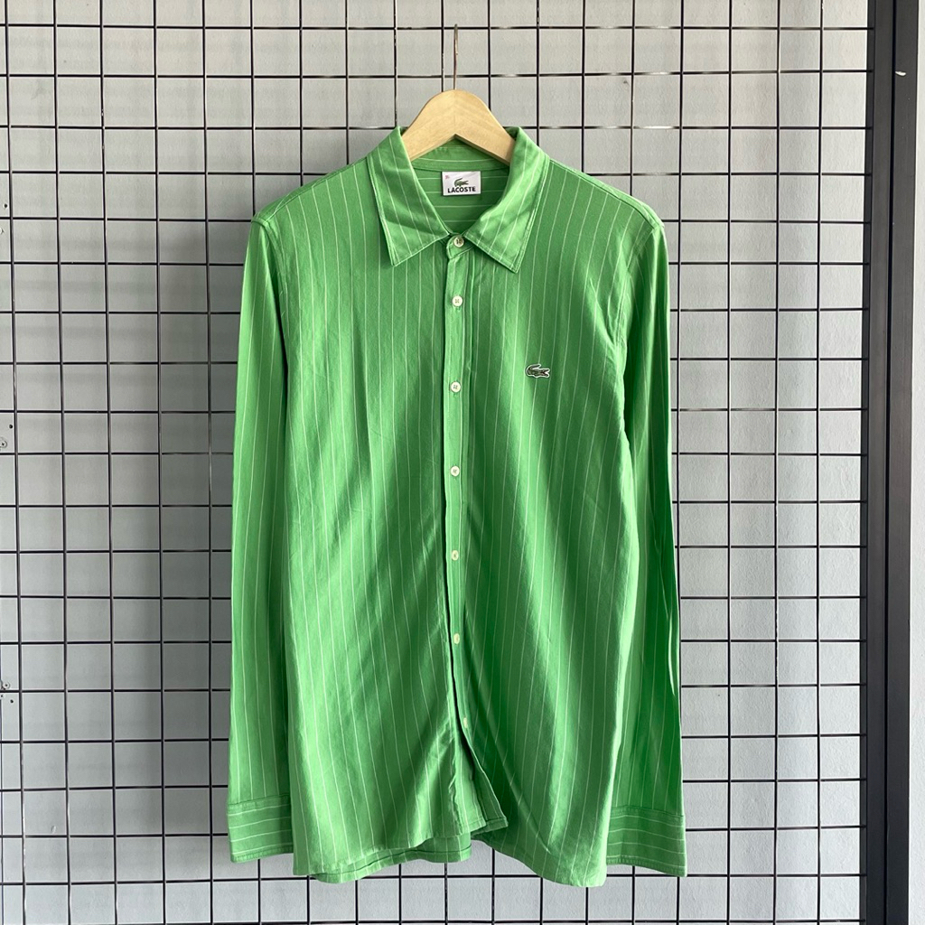 Lacoste Stripe Shirt in Green / Kemeja Salur Lacoste