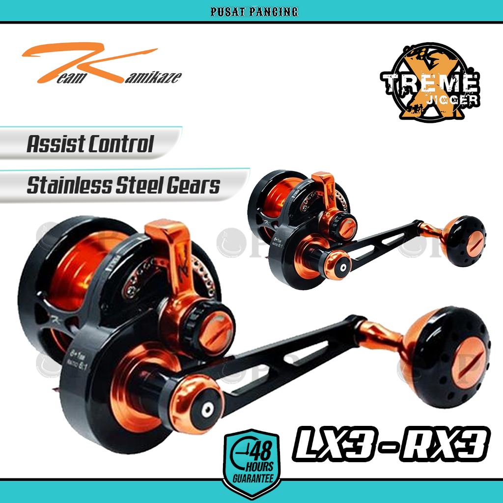 PUSATPANCING5 - Team Kamikaze Reel Overhead Xtreme Jigger LX 3 & RX 3 Light Series Narrow One Piece 