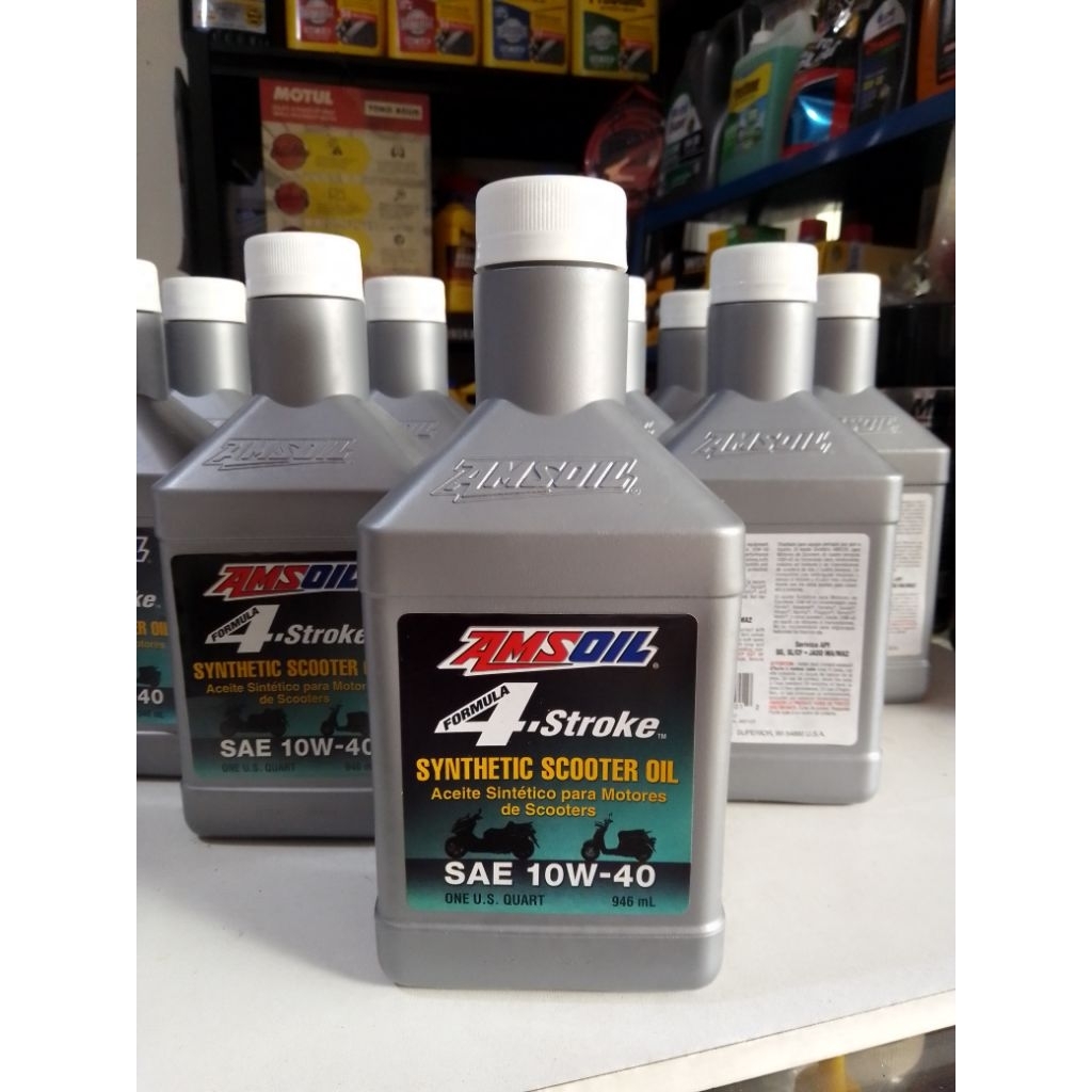 AMSOIL 4-STROKE SYNTHETIC SCOOTER OIL 10W-40 10W40 OLI MESIN MOTOR MATIC ETC 946ML