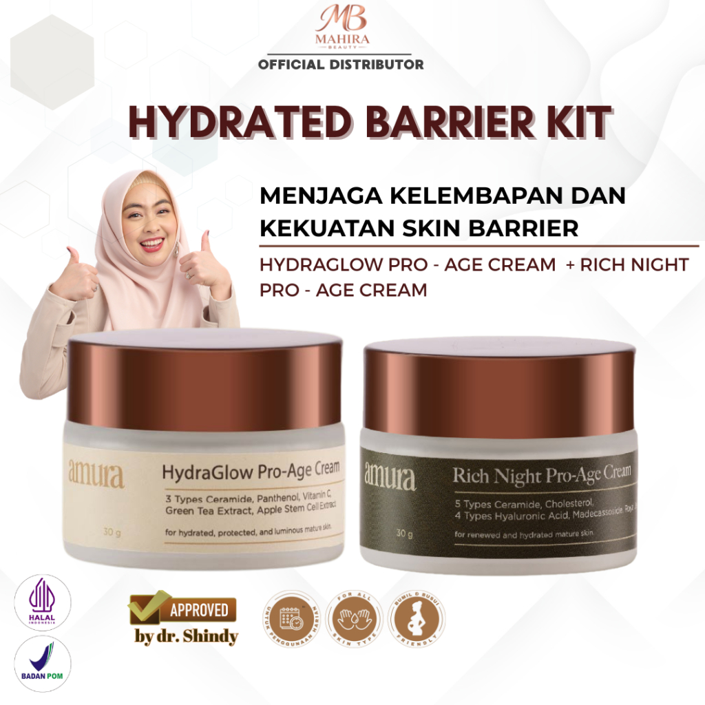 [AMURA] Amura Paket Hydrated Barrier Kit Skincare Dewasa by dr Shindy  Putri c1