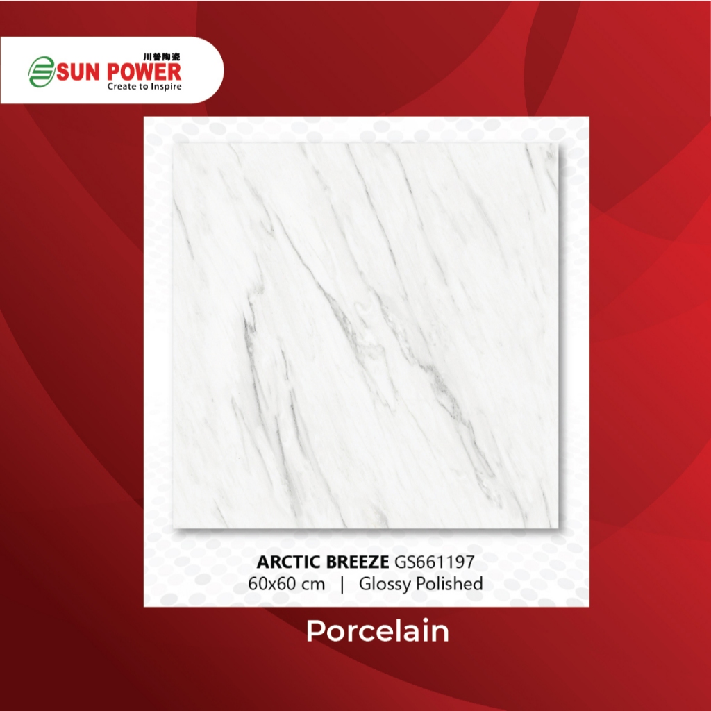 SUN POWER Arctic Breeze 60x60 | 120x60 Glazed Polished - Granit Tiles Lantai & Dinding Sun Power Cer