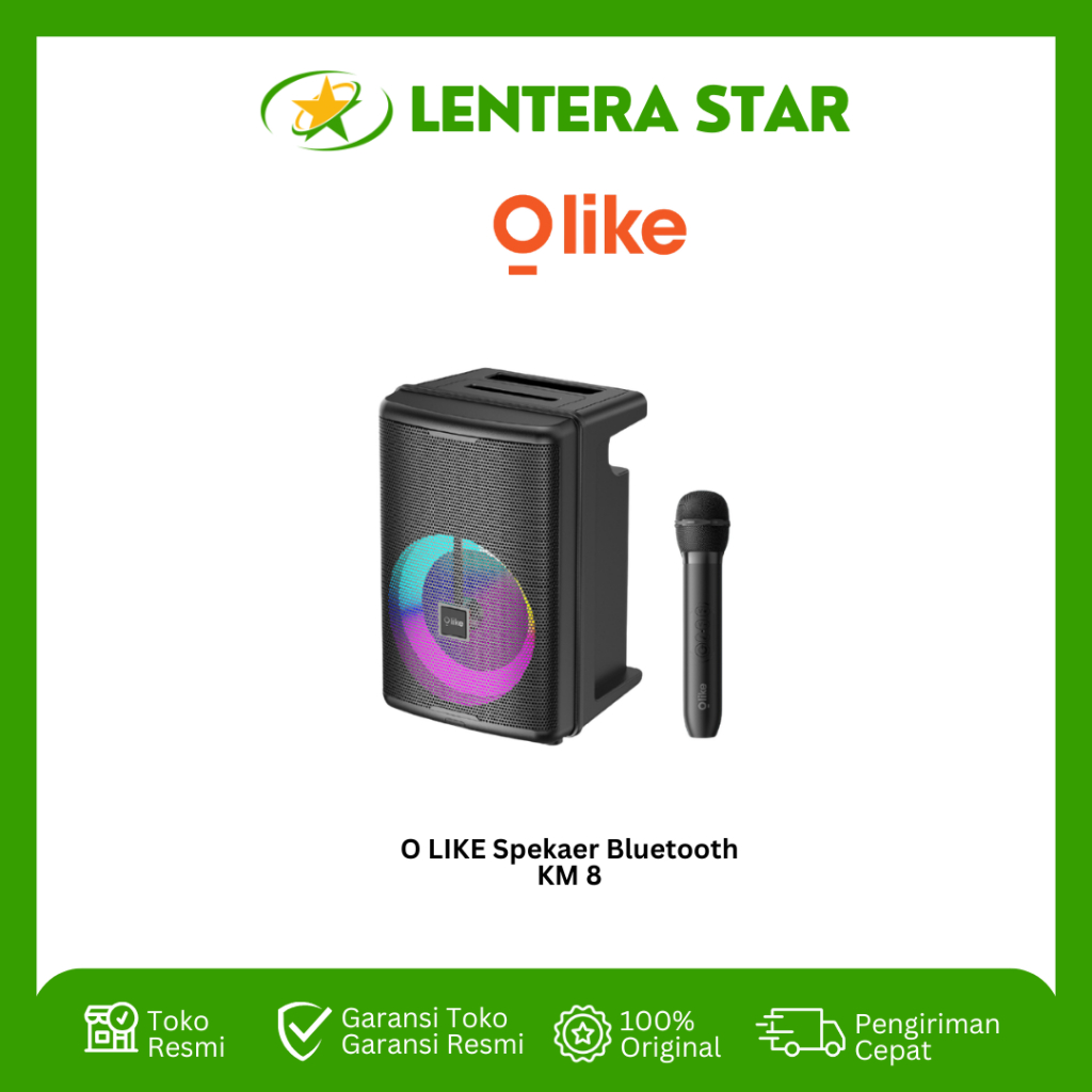 Olike Speaker KM8 Karaoke Mic Speaker 10W Subwoofer 6.5 Inch Driver With Karaoke MIC MIcrofone Wirel