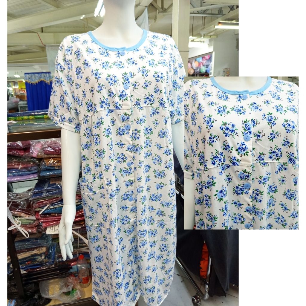 BKH XXL(2L) Daster Kaos Tangan Kancing Separuh(KS) dan Kancing Full(KF)