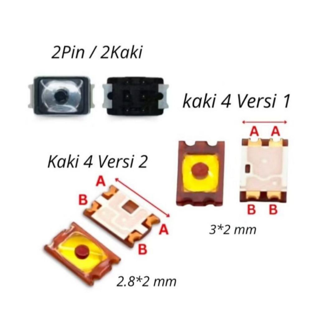 Tombol Switch On Off Kaki 4 Kaki 2 / Switch Button Power Volume