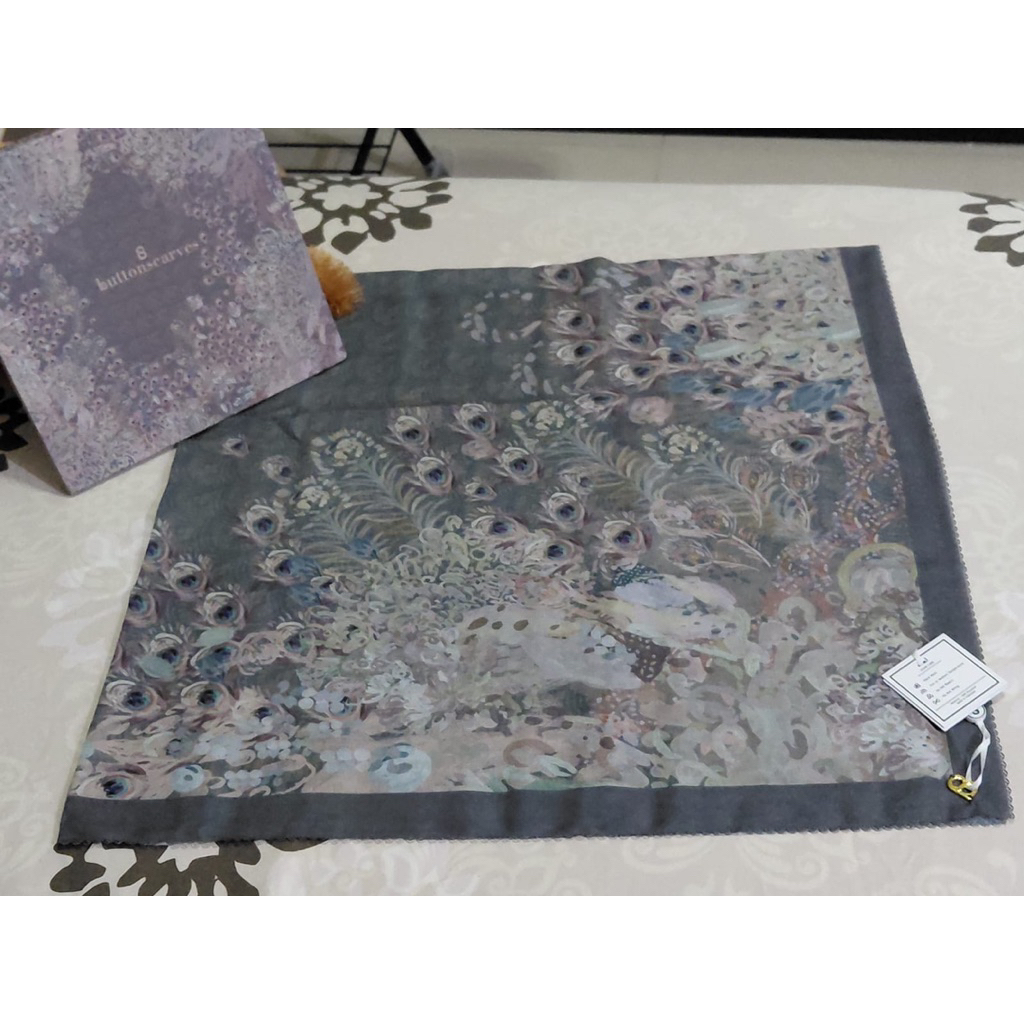 Shadow Buttonscarves seri Ederra Voile square baru dan siap kirim