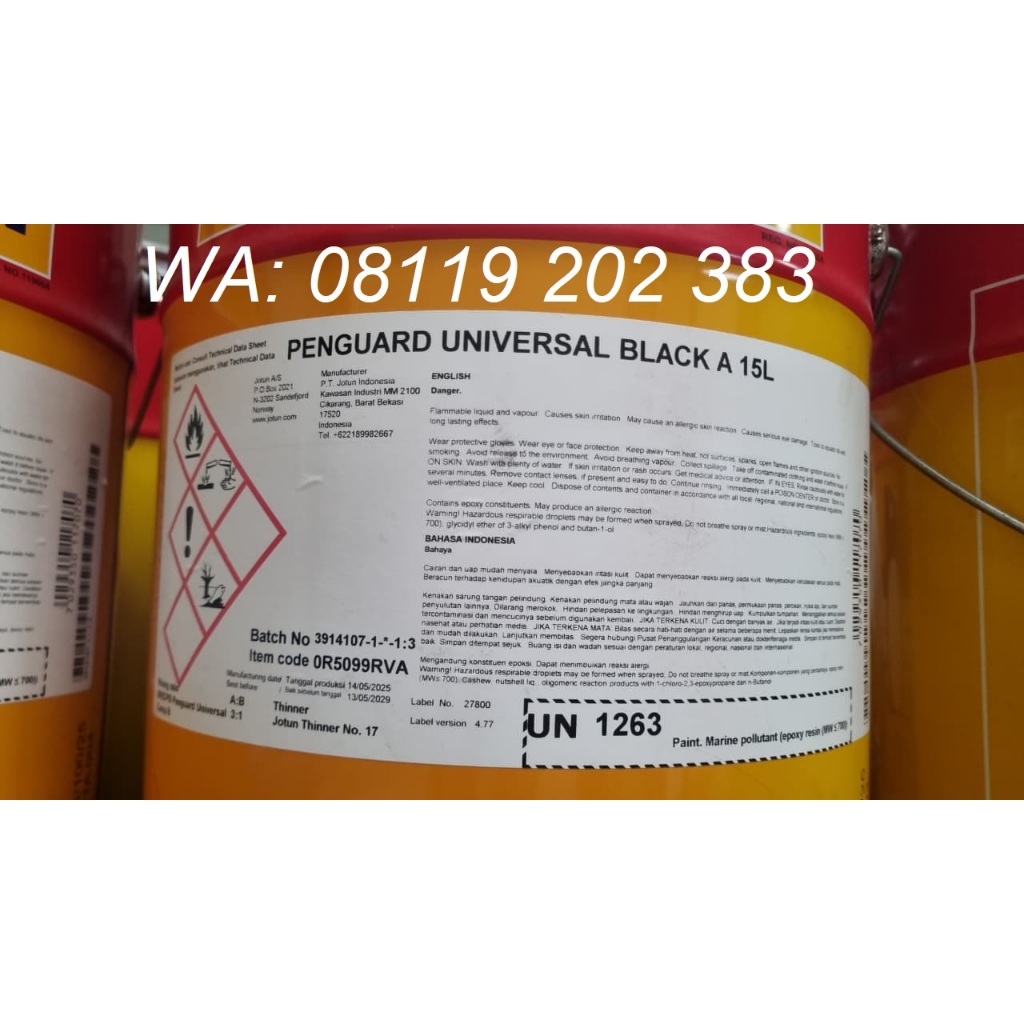 Jotun Penguard Universal black 20L set, cat epoxy tahan karat Jotun Paint