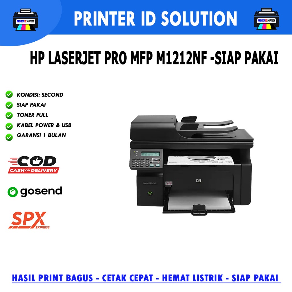PRINTER HP LASERJET PRO M1212NF MFP PRINT SCAN COPY A4 F4