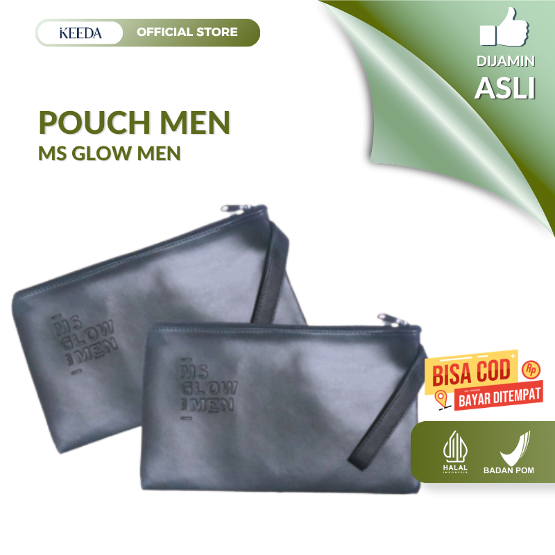 Pouch Skincare Pria Warna Hitam - Pouch Peralatan Mandi Pria - Pouch Men MS Glow Men