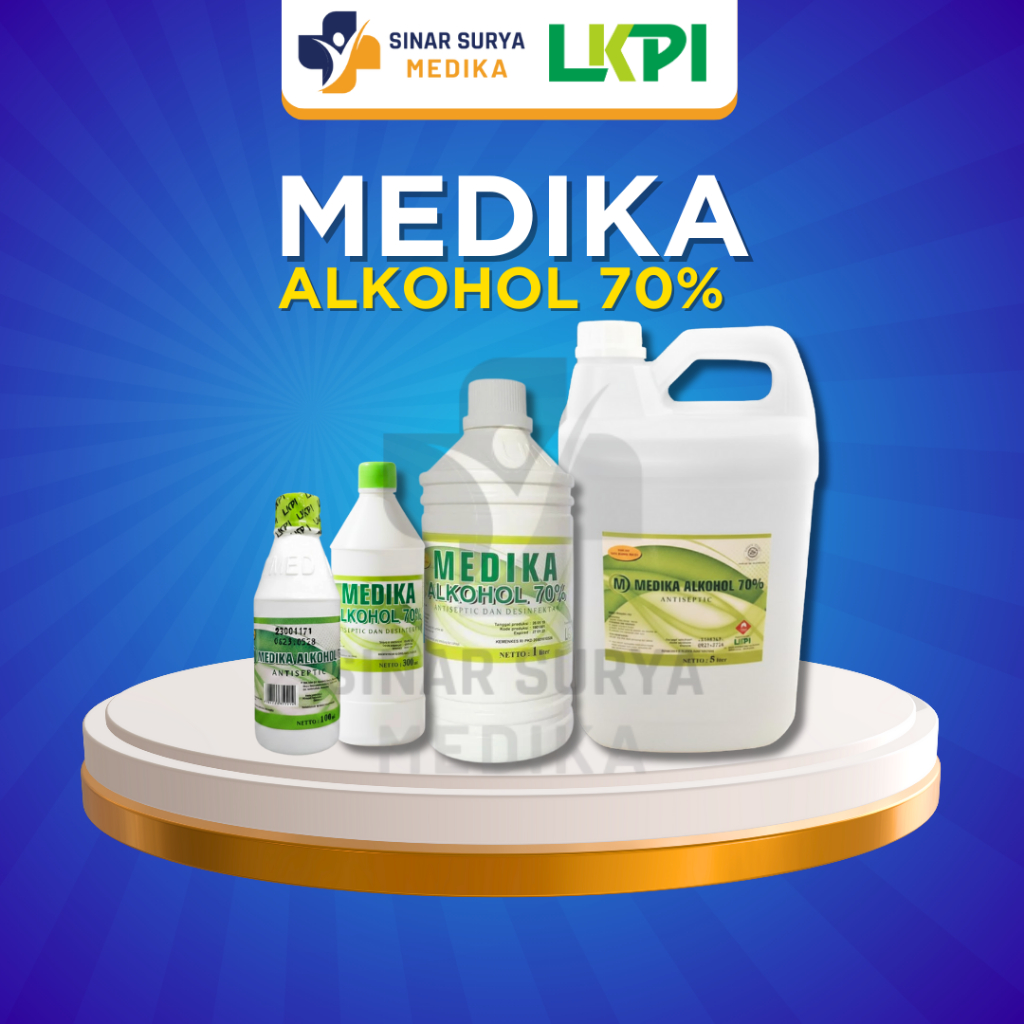 Alkohol 70% 1 Liter Medika / Alkohol 1 Liter 70% Food Grade Medika