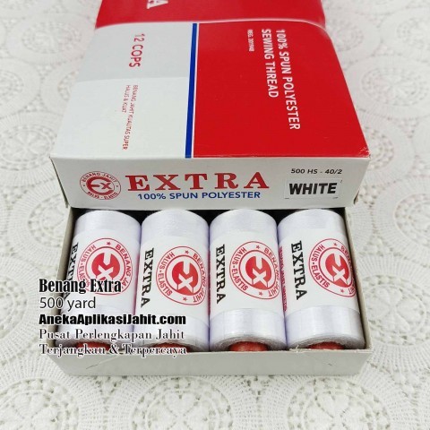 1 PCS BENANG JAHIT EXTRA 500 YARD HITAM & PUTIH