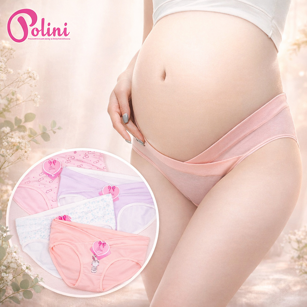 BEE - Cd Bumil / Celana Dalam Hamil Polini / CD Undies Hamil Low Waist Maternity Panty 3908