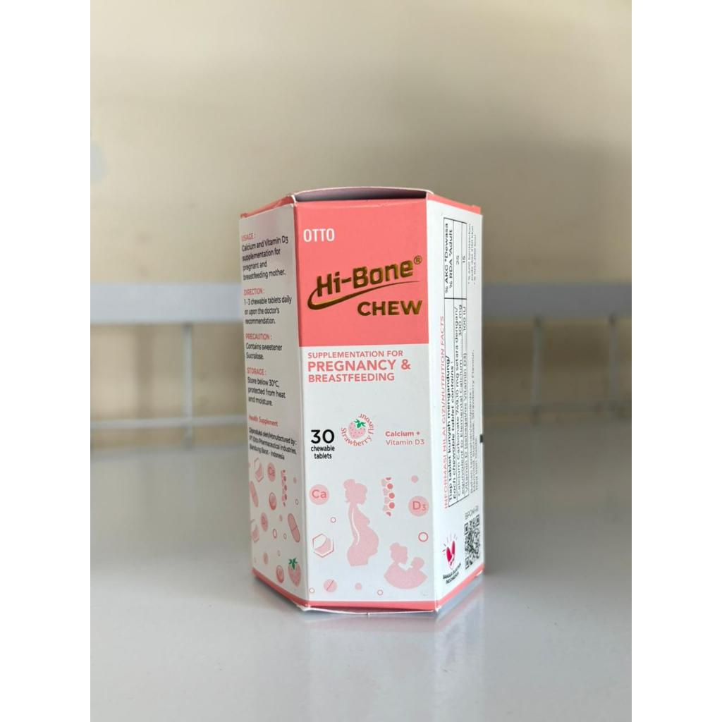 HI BONE CHEW  RASA STRAWBERRY 1 BOTOL ISI 30 TABLET // SUPLEMEN KEHAMILAN DAN MENYUSUI