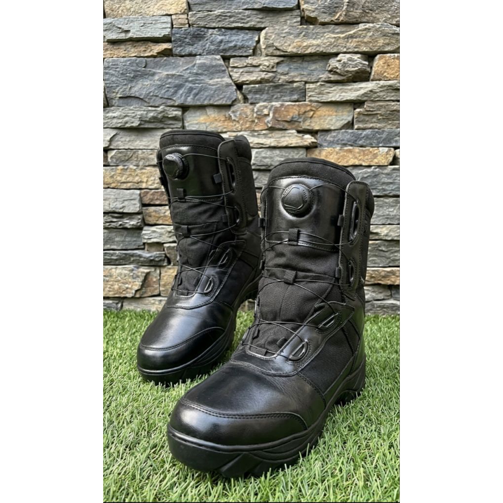 sepatu PDL tactical tali putar second kulit asli