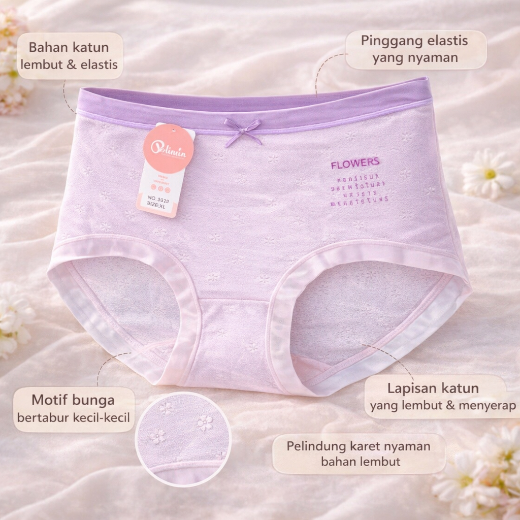 POLINI Celana Dalam Wanita Fashion Elastis Random Pakaian Dalam Wanita Polini in 5511