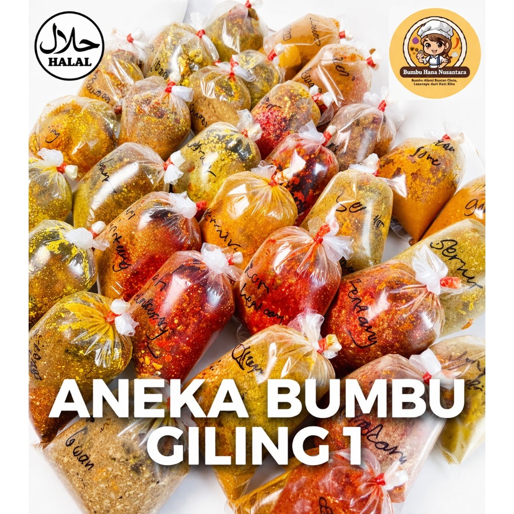 TERLENGKAP Aneka Bumbu Racik Giling UK SEDANG Masakan  Nusantara RENDANG OPOR AYAM GORENG UNGKEP SEM